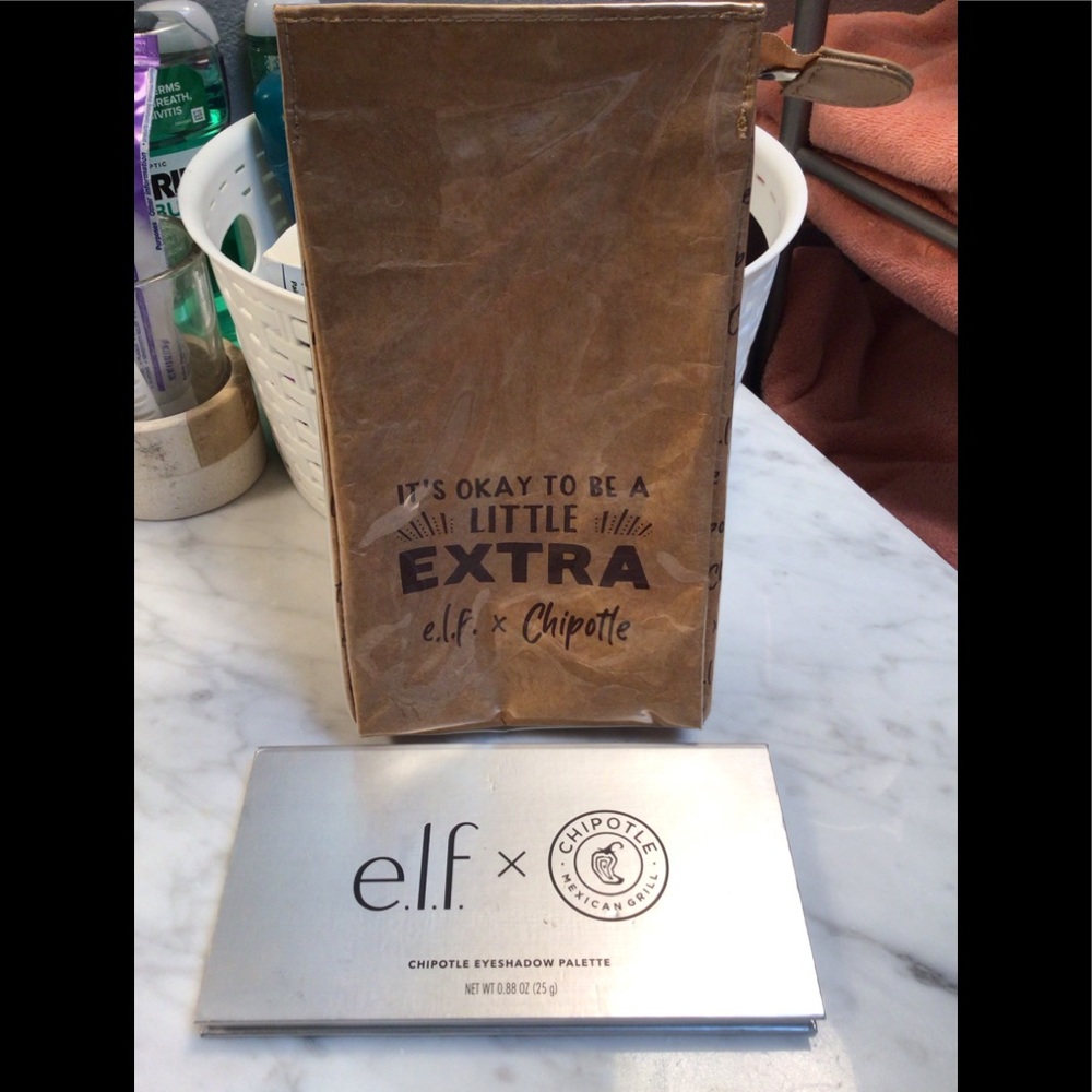 Elf x chipotle pallette and makeup bag